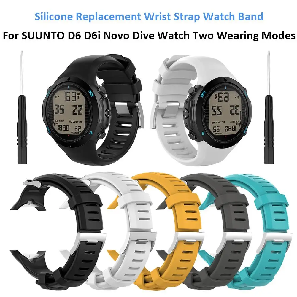 Силиконовый сменный ремешок на запястье ремешок для часов SUUNTO D6 D6i Novo, работающие под водой часы два режима ношения# CO