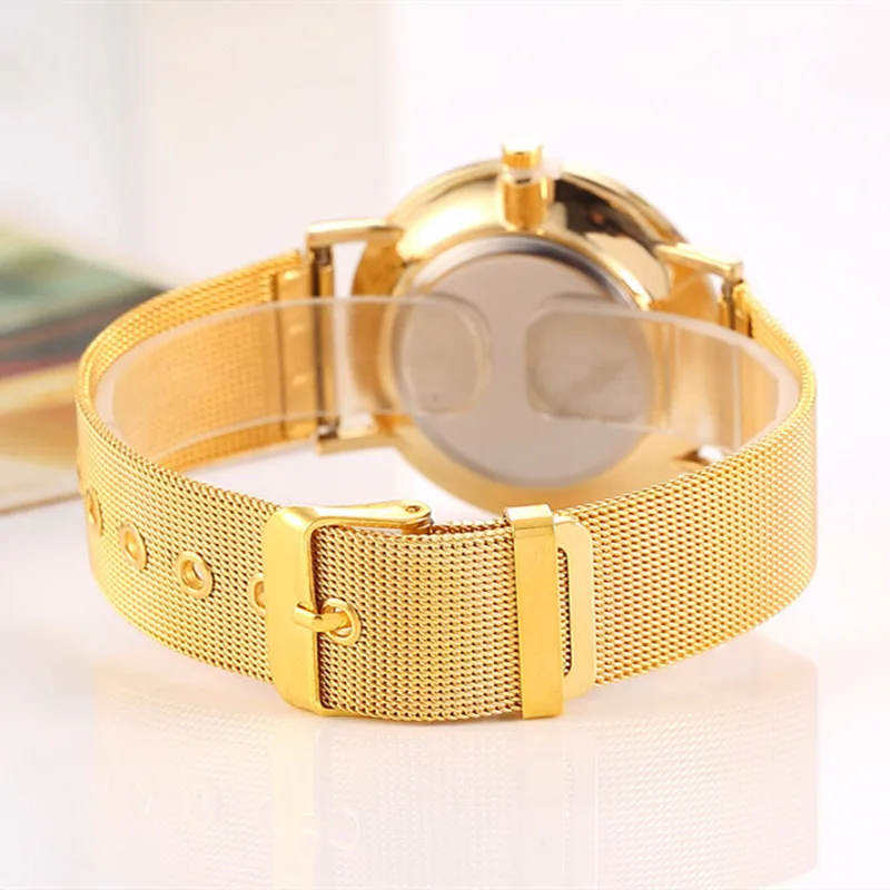 2022 Famous Brand Gold Silver Casual Quartz Watch Women Mesh Stainless Steel Dress Women Watches Clock