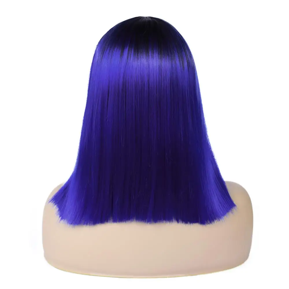 1B Blue HANNE Ombre розовый/коричневый/серый прямые плеча Длинные Синтетические парики термостойкие волосы для черный/белый женщин Косплей или вечерние - Цвет: 1B Blue