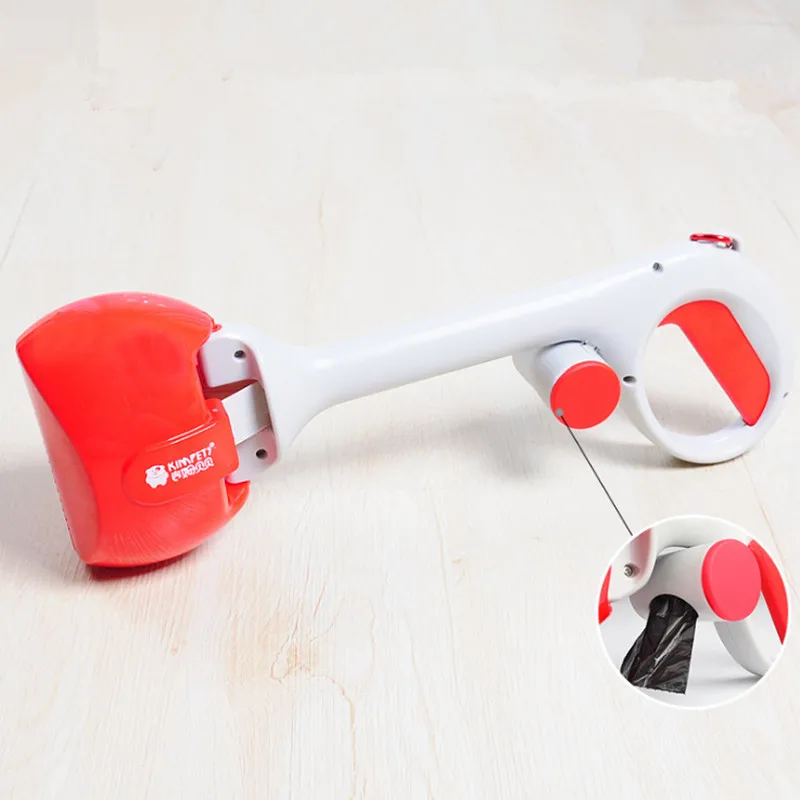 Red Long Pet Pooper Scooper с длинной ручкой захват, совок для уборки собачьих экскрементов для уборки животных отходы для собак щенков кошек отходы для уборки er инструменты для чистки два в одном - Цвет: Red Long