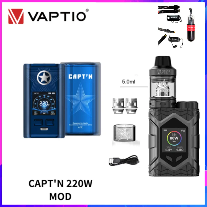 Оригинальный вейп мод Vaptio capт с настенным гусеничным модом Frogman 220 Вт электронная