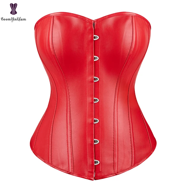 Zipper Gothic Vintage Women's Shapewear Top Corset Red Black at