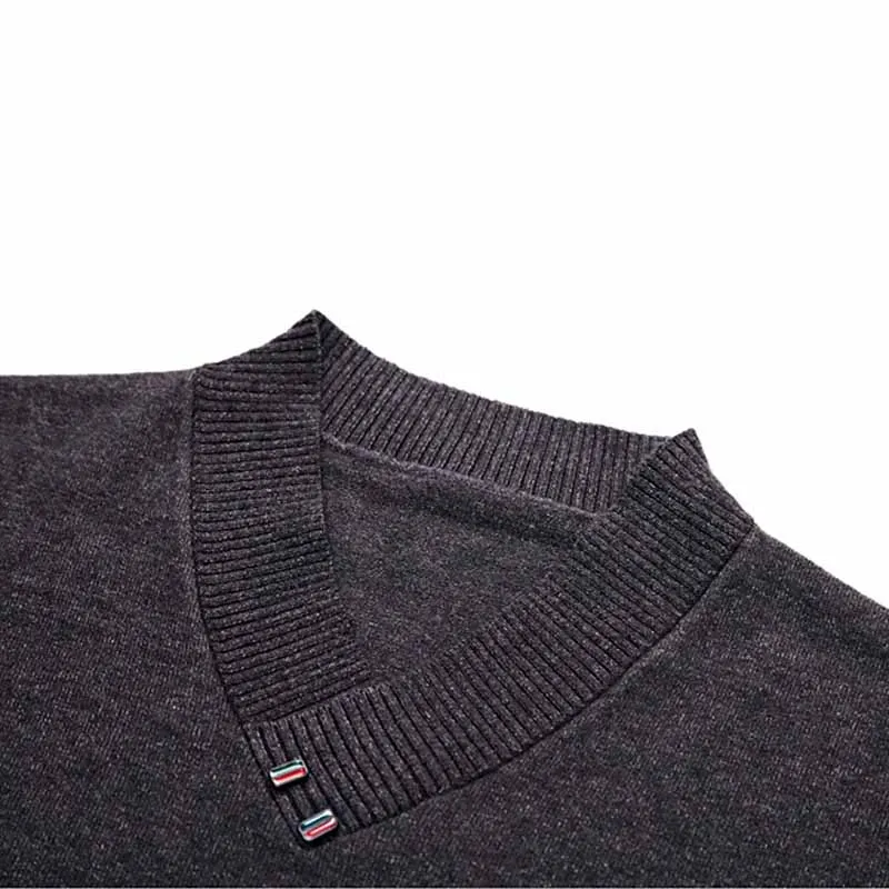 YUSHU шерстяной мужской свитер Пуловеры с длинными рукавами Повседневные С v-образным вырезом однотонные облегающие вязаные свитера мужские Pull Homme 6 цветов