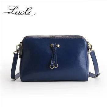 

YILUNXI New pouches Genuine leather royal blue female handbags fashion slung shoulder women bags small flap messenger bag