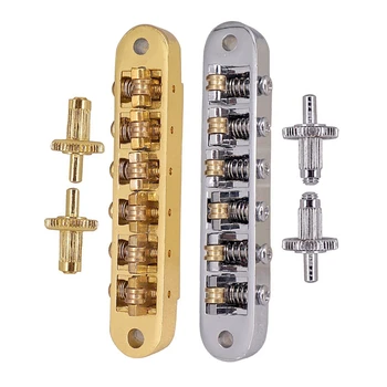 

2 Pcs Tune-O-Matic Electric Roller Saddle Bridge Lp Electric Guitar Bridge From Korea Gold & Silver