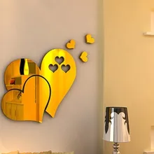 12 шт. 3D зеркала наклейки на стену в форме сердца Наклейка декоративная Съемная настенная комната вечерние свадебные Декор домашний деко настенные Стикеры для детской комнаты 82