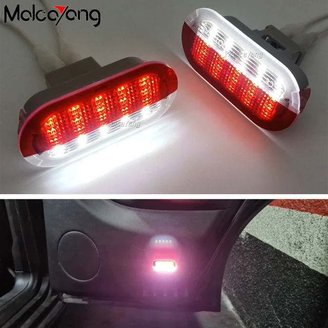 2 x Weiß/Rote LED-Türleuchten unter Warnleuchten Willkommenslicht  kompatibel mit VW Golf MK3 MK4 Jetta Beetle T'ouran Polo Vento mit Skoda  Seat : : Auto & Motorrad