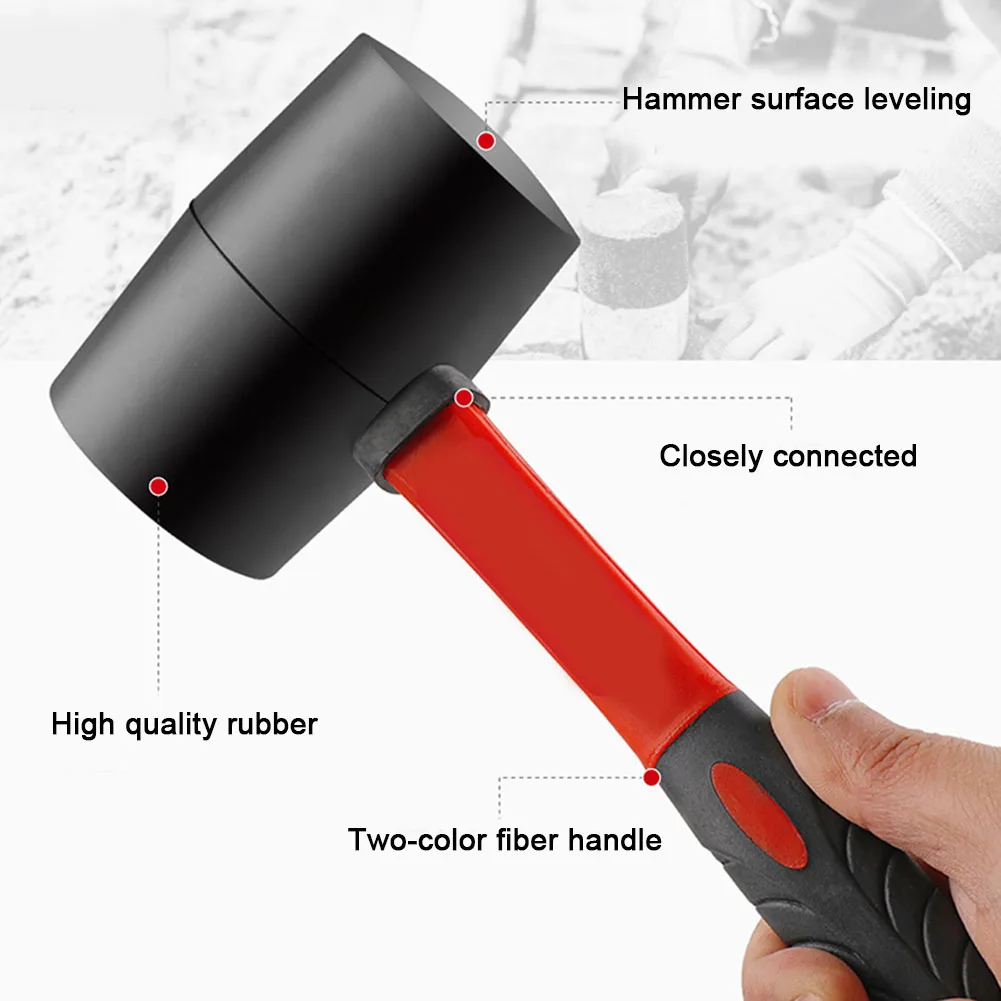 'the Best' Rubber Hammer Mallet 8/12/16/ 24 Oz Decoration Tool Hammers Shaft Handle With Grip