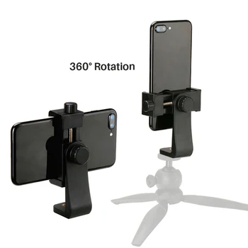 

2020 New Universal Phone Tripod Mount Adapter Cellphone Clipper Stand Vertical 360 Degree Adjustable Holder
