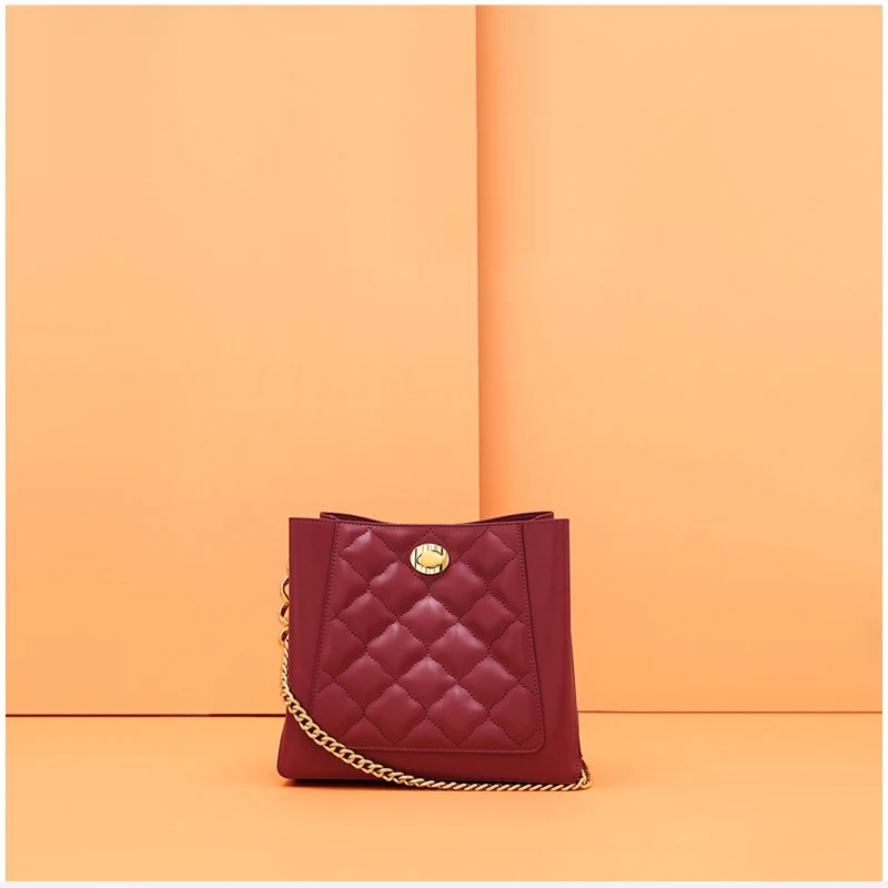 

CHARMIYI 2019 Autumn Brand Chain Women Bucket Bag High Quality Leather Ladies Handbag Designer Bags Female Women Messenger Bags
