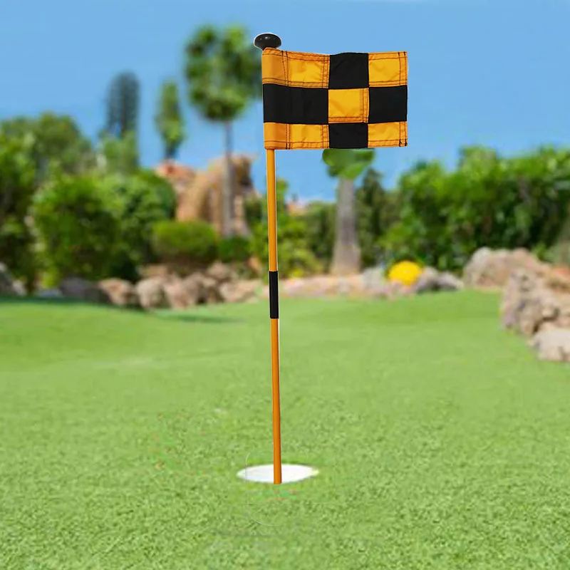 Putting Green Flags, Golf Flagsticks for Yard, Practice Hole Cup with