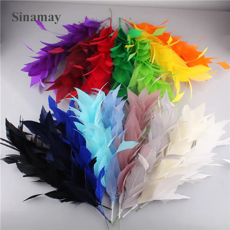 25-35CM Colorful Dyed Goose Feather Accessories DIY Wedding Hats Millinery  Decorations Elegant Party Clothes Feathers 1Pcs/Lot wedding hair clips