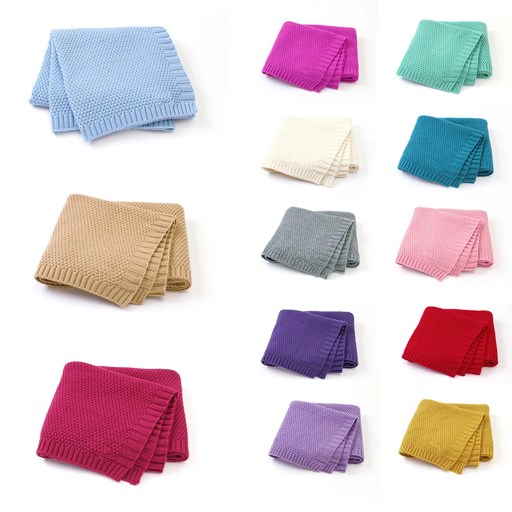 

CYSINCOS Knit Baby Blanket Newborn Swaddle Wrap Soft Infant Toddler Sofa Bedding Sleeping Blankets Outdoor Stroller Accessory