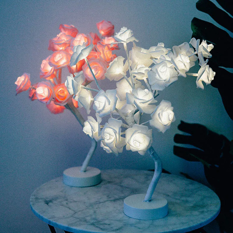 

Model of Roses INS Northern European-Style Decorative Lights Bedside Lamp LED String Lights Small Night Lamp Tree Lights