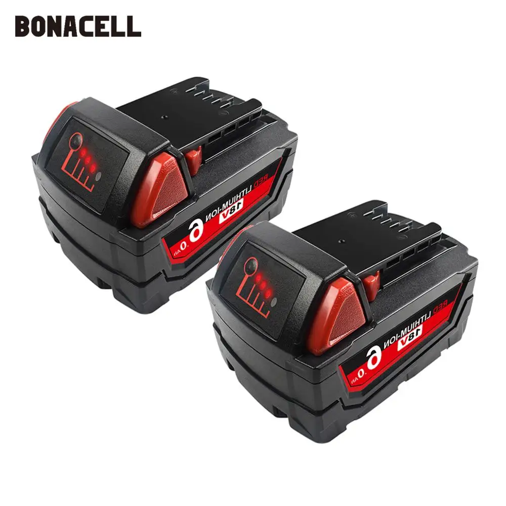 Литий ионный аккумулятор bonacell для Milwaukee M18 48 11 6000 1815 1850 20 2642 21CT 2 шт.|Перезаряжаемые
