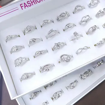

36 Pcs/lot classical silver color women ring lot jewelry ring wholesale 200729-29