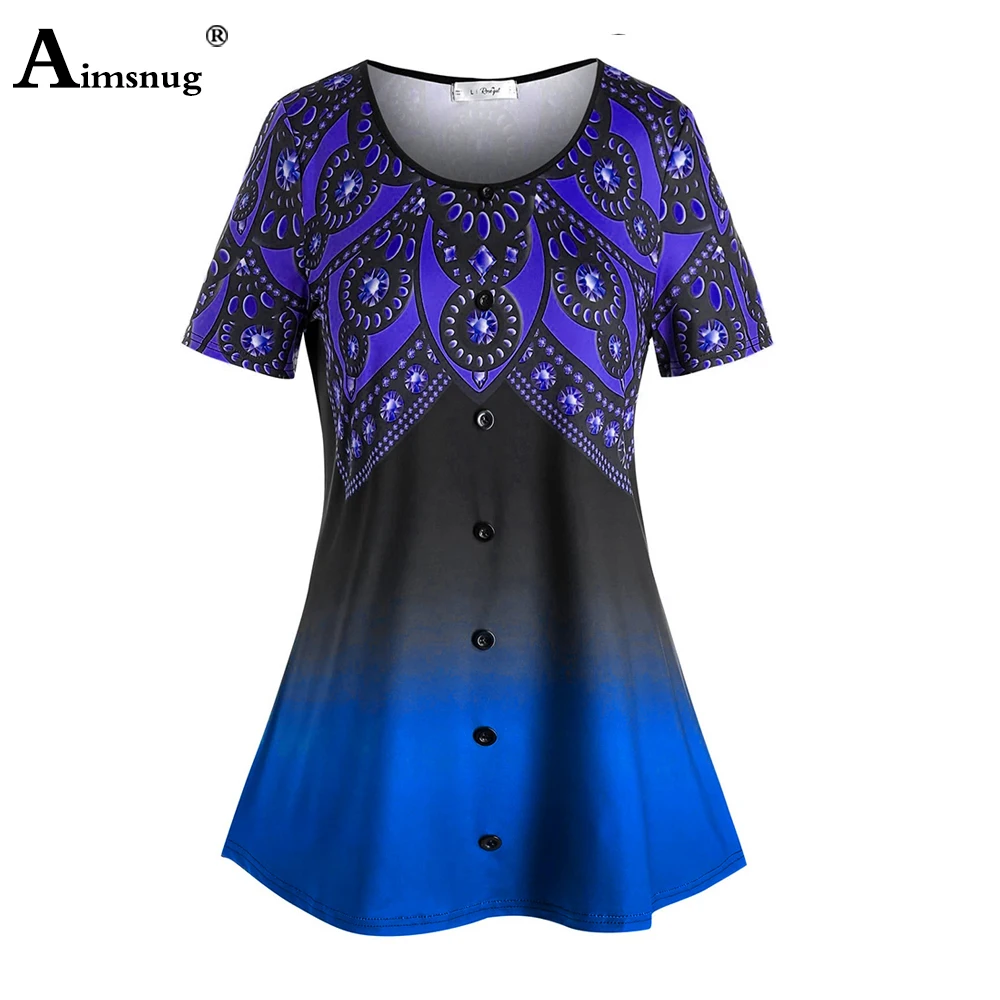 

Aimsnug Plus Size 4xl 5xl Elegant Women Printed T-Shirt Long Sleeve 2020 New Summer Casual Shirt Tees Ladies Top 3D Tshirt Loose
