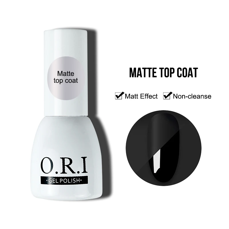 ORI Top Base Coat Matte Soak Off Gel Nail Polish Vernis Semi Permanent Hybrid Gel Lacquer Nail Base Rubber Base Makeup Primer - Цвет: Matte Top Coat