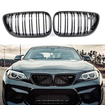 

Front Kidney Grille Glossy Black For BMW 2 Series F22 F23 F87 M2 2014-in ABS 2-Slats