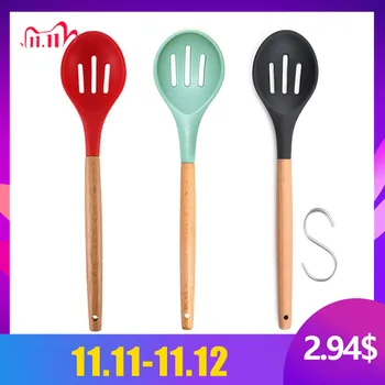 

Strainer Cooking Food Spoon Colander Kitchen Scoop Plastic Silicone Cooking Colander Strainer Ladle For Kitchen