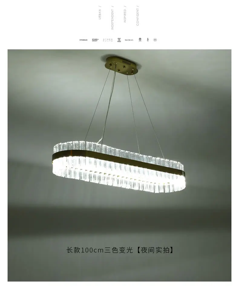 Luxury Modern Crystal Chandelier For Dining Room Oval Design Gold-bronze Hanging Lighting Fixture LED Lustres De Cristal
