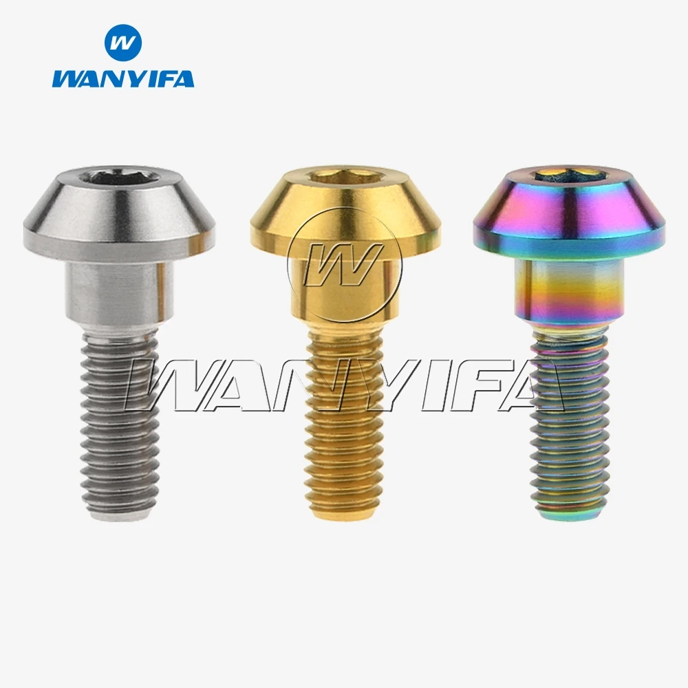 Liga de Titânio Cabeça para Yamaha Parafuso 20mm Afilado Bola Cônica Freios Freio Bicicleta 6 Pçs m6 x