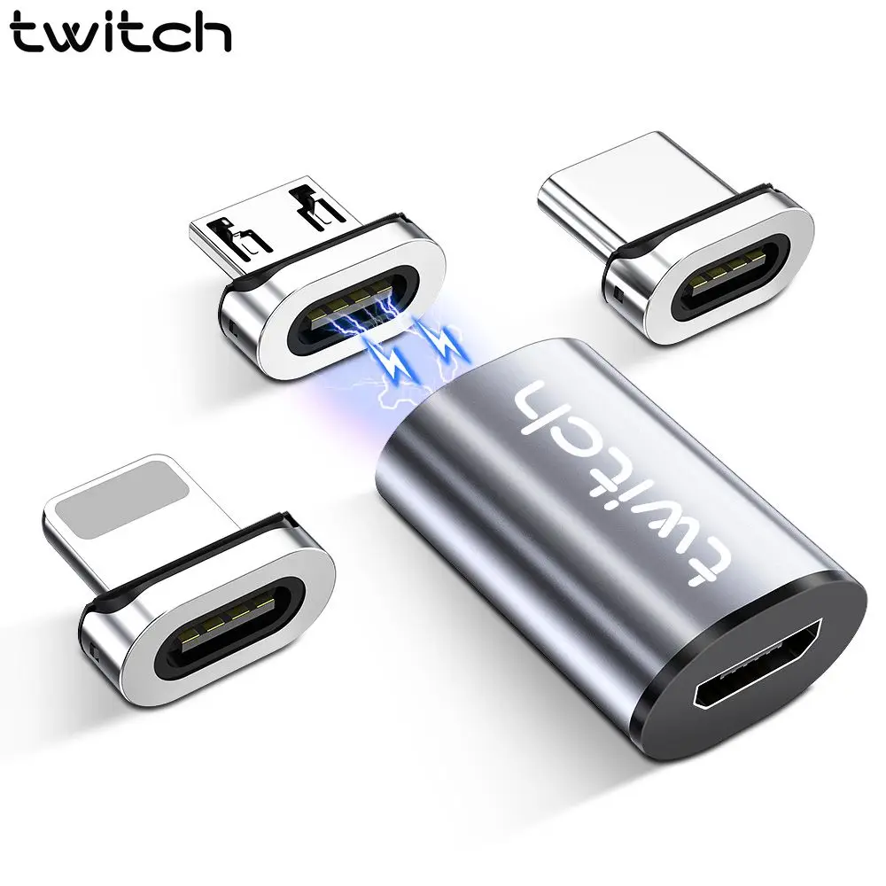 Магнитный адаптер Twitch Micro USB к C коннектор для Iphone Xiaomi Huawei Samsung зарядки|Переходники
