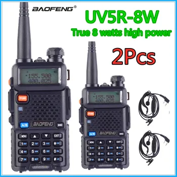 

2Pcs Baofeng UV-5R Walkie Talkie UV5R CB Radio Station 8W 10KM 128CH VHF UHF Dual Band UV 5R Two Way Radio for Hunting Ham Radio
