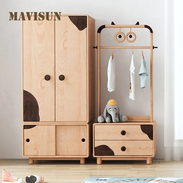 INS Wooden Bear Rabbit Baby Clothes Hanger Kids Room Wall Hanging Coat Rack  Cabinet Storage Organizer Clothing Store Photo Props - AliExpress