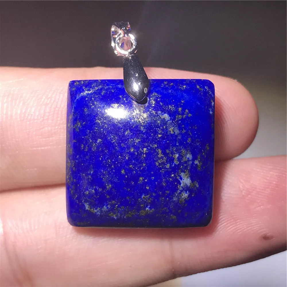 

Natural Royal Blue Lapis Lazuli Necklace Pendant For Women Men Crystal Square Stone 20x20x8mm Beads Pendant Jewelry AAAAA