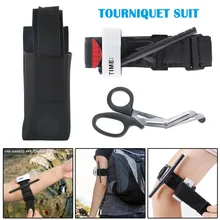 Tourniquet Suit First Aid Buckle One Hand Tourniquet Strap Trauma Shear Pouch Set YA88