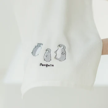 

Cartoon Cute Towel Microfiber Wearable Reusable Summer White Soft Towel Embroidery Serviette Plage Bathroom Supplies DE50MJ