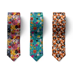 Fashion Cartoon Kawaii Men's Necktie Casual 8cm Wide Funny Men Unisex Polyester Necktie Party Dating Suit Matching Gentleman Tie