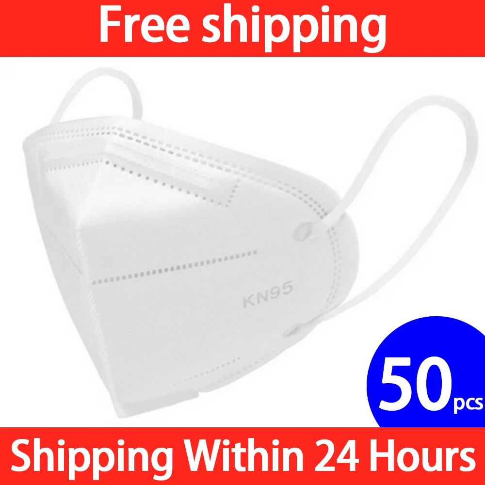 

50 Pcs KN95 Face Masks Dust Respirator N95 Masks Adaptable Against Pollution Breathable Mask Anti Dust Mask