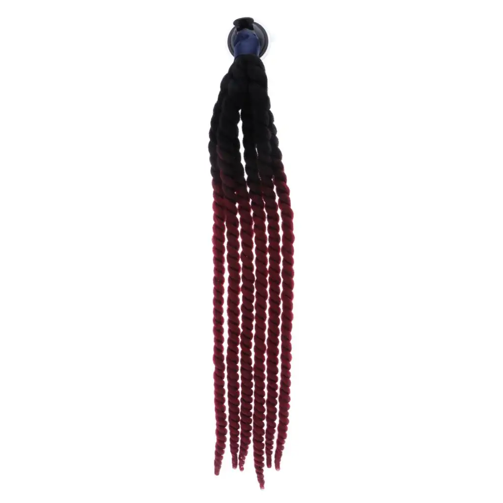 Hand-made Helmet Braids / Ponytail Motorcycle Helmet Wig Hair Red