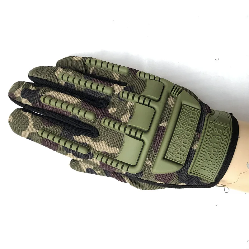 Camouflage Новые армейские уличные тактические перчатки, полный палец, спортивные, для пешего туризма, кемпинга, велоспорта, военные мужские перчатки, противоскользящая защита, rekawiczki - Color: Camouflage