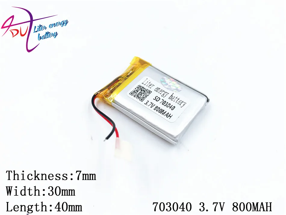 Аккумулятор Liter 3 7 в литий полимерный 073040 703040 800 мАч GPS навигатор MP3