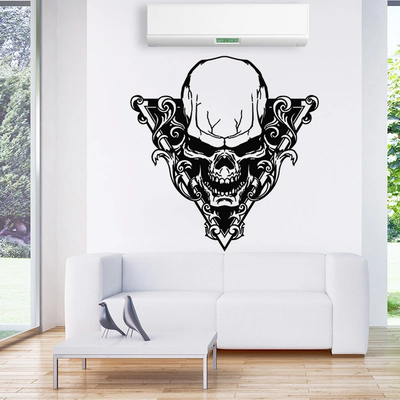 ig3413 Vinyl Decal Skulls Horror Skeleton Bone Scary Decor Wall Stickers Mural