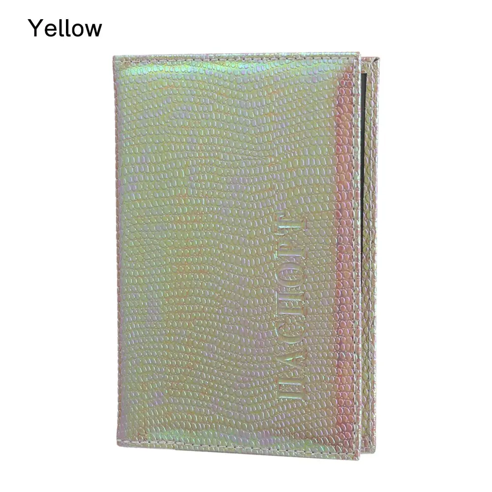yellow 1 шт. блестящий чехол для паспорта из искусственной кожи, водонепроницаемый чехол для путешествий, защитный чехол, держатель для паспорта, ID карты, билета, кредитный держатель для карт - Цвет: yellow