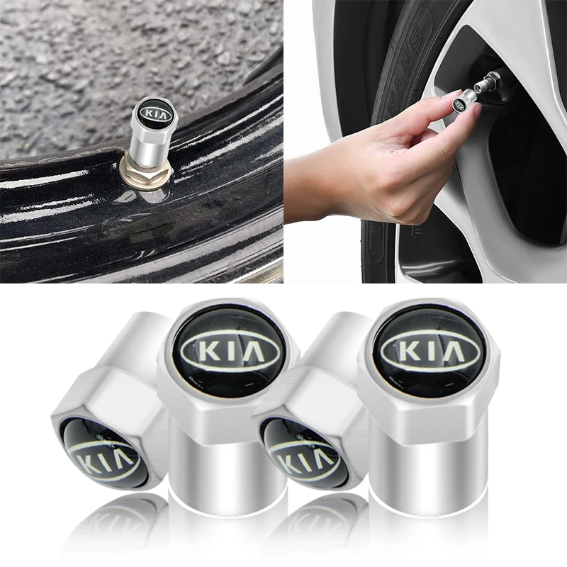 

4pcs Silver Metal Car Tire Valve Core Cover Cap for KIA K2 K3 K5 Sorento Sportage R Rio Soul Auto Accessories Automotive Goods