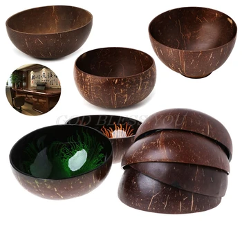 

Natural Coconut Shell Home Decoration Food Container Jewelry Storage Bowl Colorful and Ambilight Natural coconut shell material