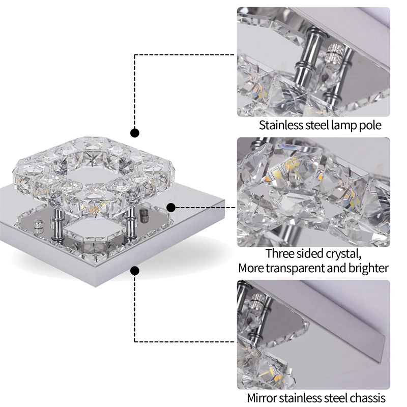 Modern LED Crystal Chandelier Ceiling Lamp