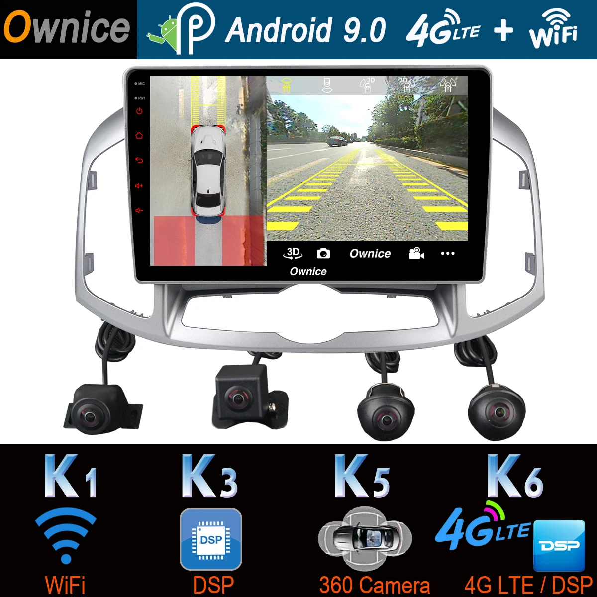 360 ° панорамный GPS радио 4G WiFi Android 9 0 8Core 64G DSP SPDIF CarPlay Автомобильный мультимедийный
