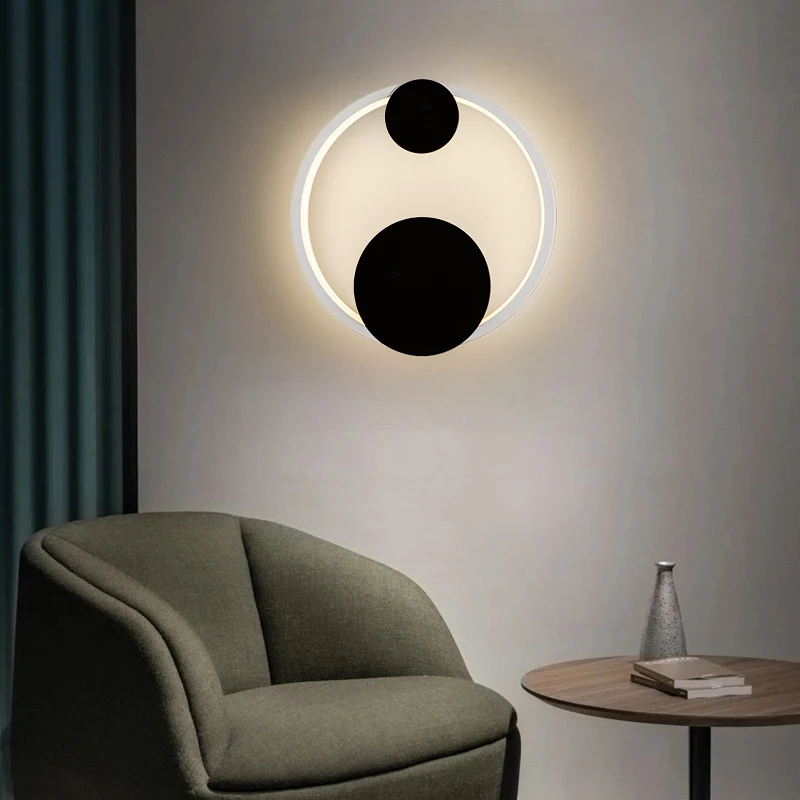 Simple LED Wall Lights Gold/White Frame For Bedside Restaurant Stairway Surface Mounted Iron Indoor home lamp Apply To AC90-260V