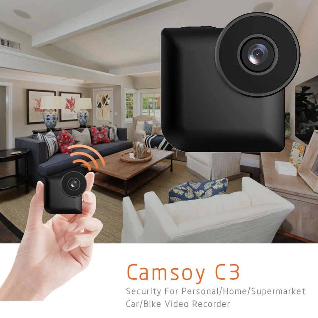 Camsoy C3 720P HD IP Sp мини камера WiFi беспроводной P2P пульт дистанционного управления видеокамера Ночного Видения Беспроводная ip микро камера cam Видео