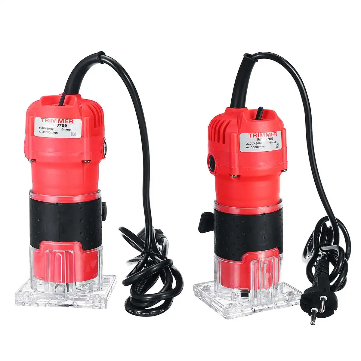 110V/220V 1300W Woodworking Electric Trimmer Wood Milling Engraving Slotting Trimming Machine Hand Carving Wood Router Machine