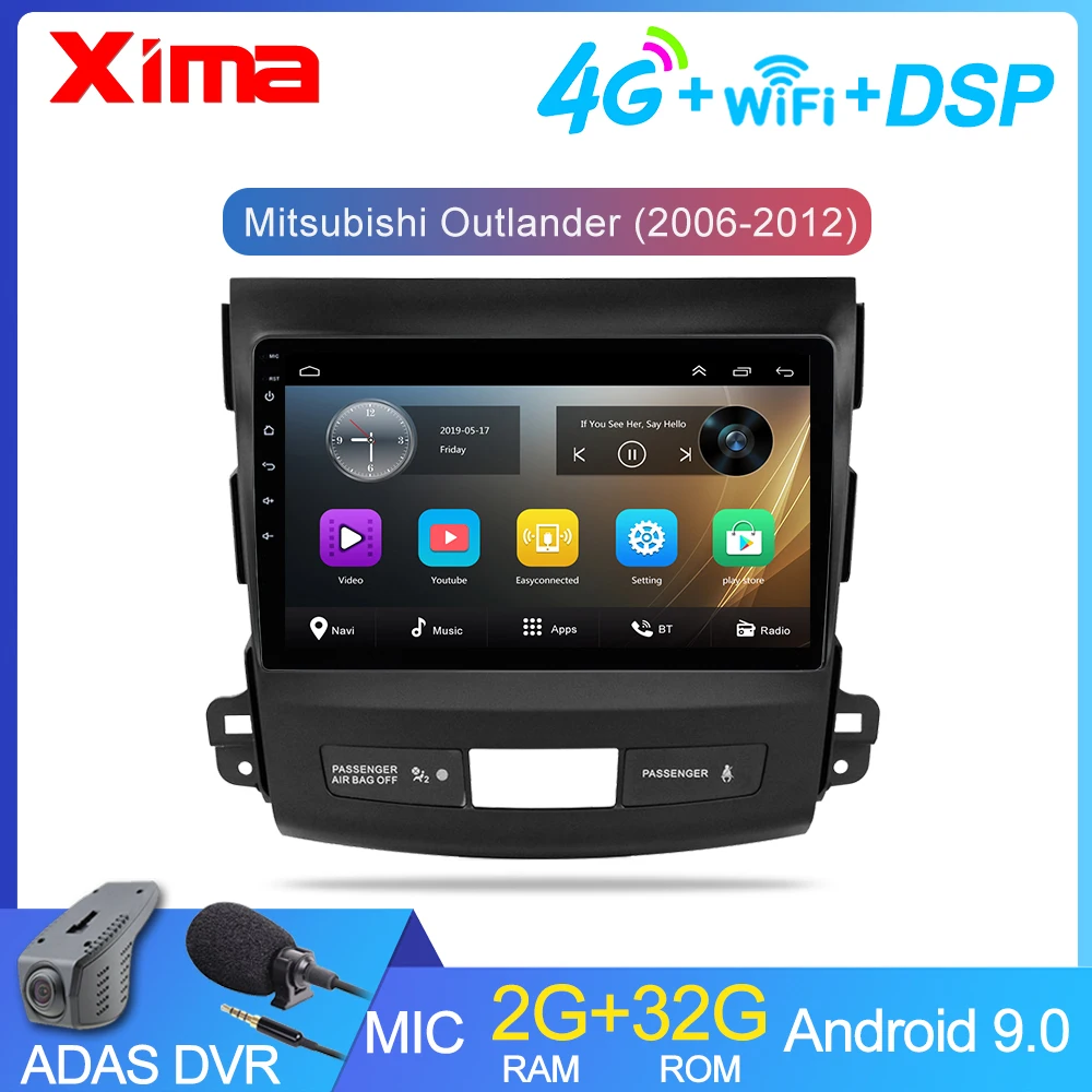 Мультимедийный плеер XIMA для Mitsubishi Outlander XL 2 Din Android 9 0 2005 2006 2007 2013 2014 автомагнитола