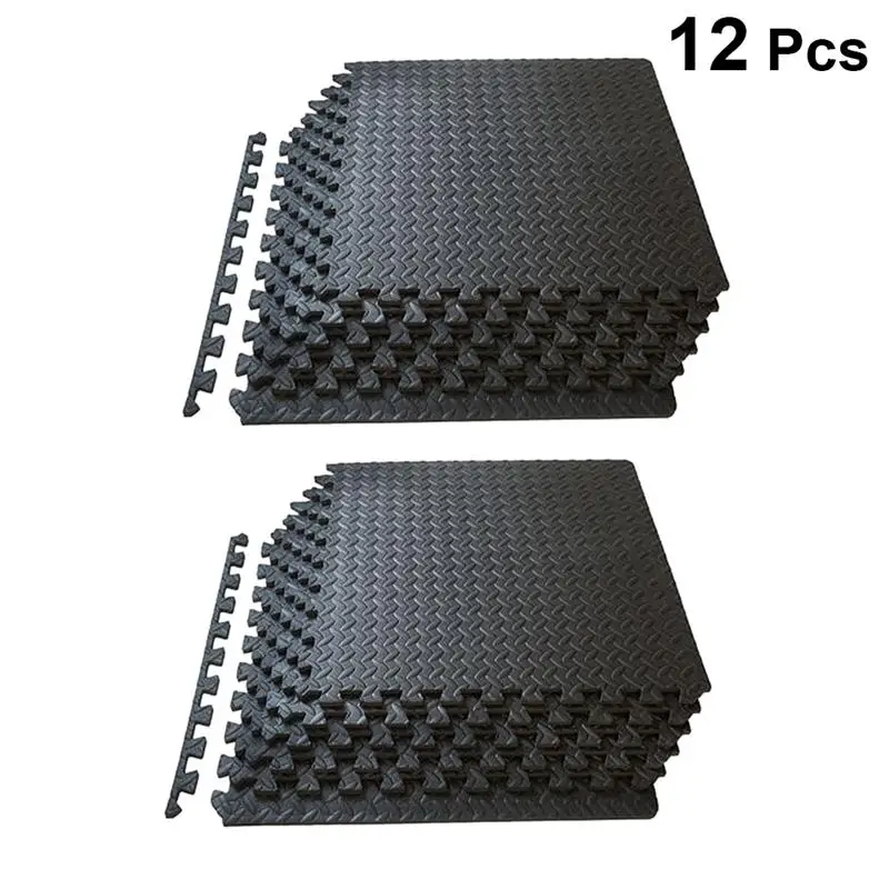 12pcs EVA Foam Leaf Grain Tiles Non Slip Mat Health Fitness Interlocking Floor Protective Cushion for Gym Dance Workouts | Дом и сад