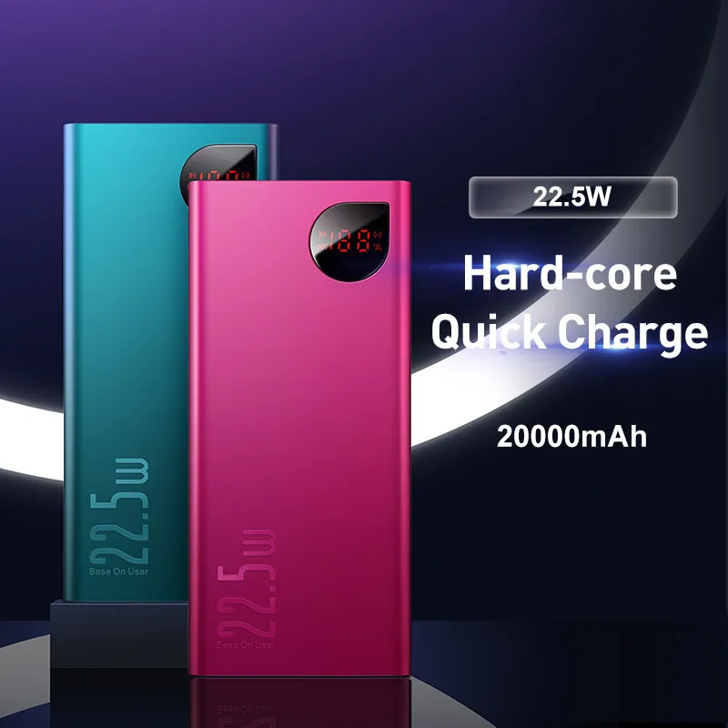  Baseus 20000mAh Power Bank USB C PD Quick Charge 30 5A SCP Power Für Huawei Xiaomi iPhone Tragbare 