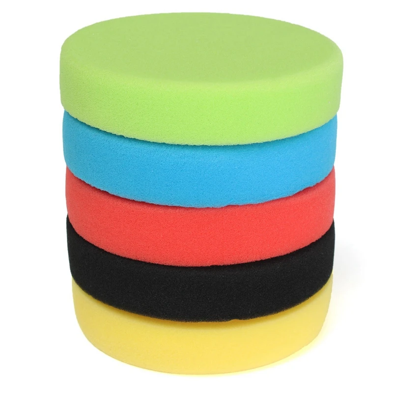 

5 Pcs 6 Inch/150Mm Buffing Polishing Pad Flat Sponge Buffing Polisher Pads Kit For Car Auto Polisher Glass Polishing
